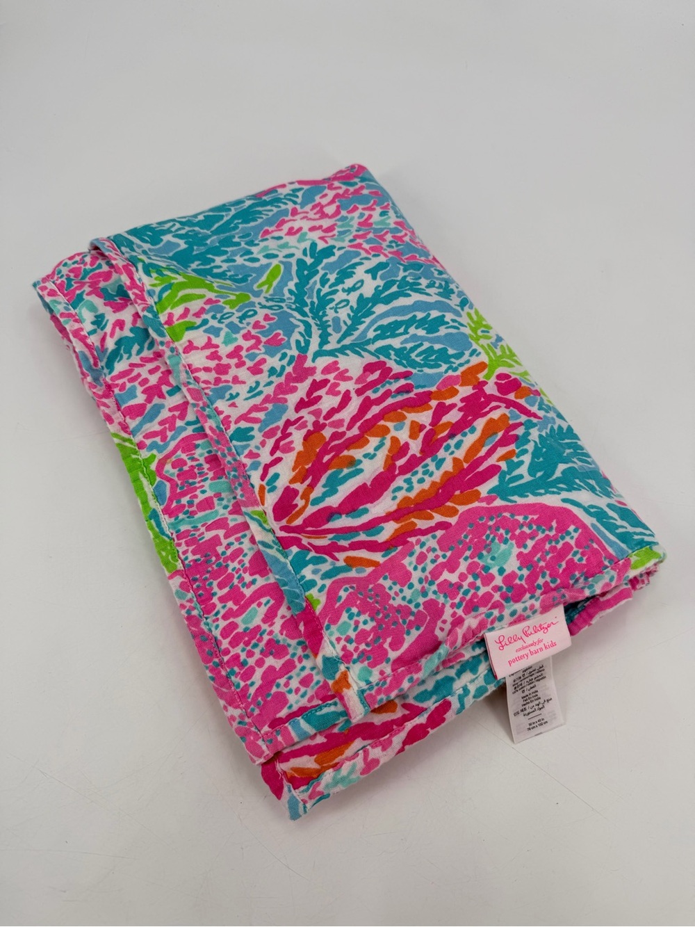 Lilly Pulitzer Pottery Barn Kids Cotton Let's Cha Cha Baby Blanket 30" x 40"